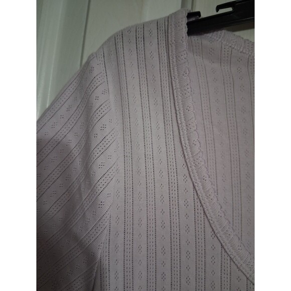 NWT Women's Old Navy Fitted Lace Trim Ribbed Pointelle Tee Top Size XXL Lilac - Picture 5 of 8